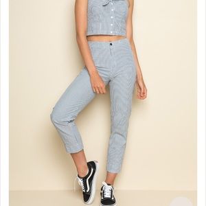 Brandy Melville Light Blue Striped Tilden Pants
